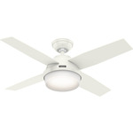 Dempsey Ceiling Fan with Light - Fresh White / Fresh White / Blonde Oak