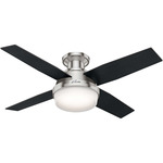 Dempsey Low Profile Ceiling Fan with Light - Brushed Nickel / Bk Oak / Chocolate Oak Grain