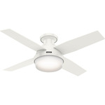 Dempsey Low Profile Ceiling Fan with Light - Fresh White / Fresh White / Blonde Oak