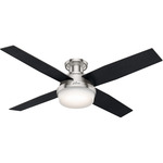 Dempsey Low Profile Ceiling Fan with Light - Brushed Nickel / Bk Oak / Chocolate Oak Grain