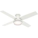 Dempsey Low Profile Ceiling Fan with Light - Fresh White / Fresh White / Blonde Oak