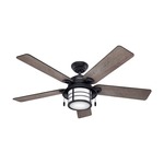 Key Biscayne Outdoor Ceiling Fan with Light - Weathered Zinc