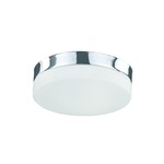 FM20 Ceiling Flush Light - Chrome / White Opal