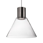 Vanier Pendant - Brushed Nickel / Clear