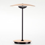 LED-Ginger Portable Table Lamp - Matte Black / Oak / White Interior