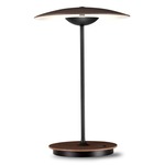 LED-Ginger Portable Table Lamp - Matte Black / Wenge / White Interior