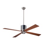 Lapa Ceiling Fan - Bright Nickel / Mahogany Wood