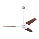 Torsion Ceiling Fan - Gloss White / Mahogany Wood