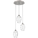 Ellisse Round Multi Light Pendant - Beige Silver / Optic Clear