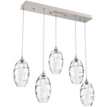 Ellisse Linear Multi Light Pendant - Beige Silver / Optic Clear
