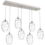 Ellisse Linear Multi Light Pendant - Beige Silver / Optic Clear