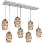 Ellisse Linear Multi Light Pendant - Beige Silver / Optic Bronze