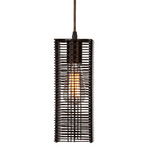 Downtown Mesh Pendant - Flat Bronze / No Glass
