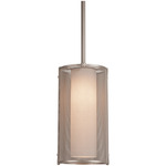 Uptown Mesh Cord Pendant - Metallic Beige Silver / Frosted