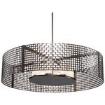 Tweed Drum Pendant - Flat Bronze / Frosted