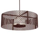 Tweed Drum Pendant - Flat Bronze / Frosted