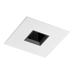 433SQ 3.25 Inch Square Adjustable 1.25 Inch Pinhole Trim - White / Black Alzak