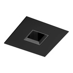 433SQ 3.25 Inch Square Adjustable 1.25 Inch Pinhole Trim - Black / Black Alzak 