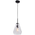 Simplicite Wavy Glass Pendant - Black / Clear Wavy