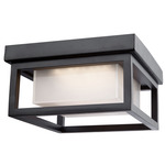 Overbrook Outdoor Flush Mount - Matte Black / Opal