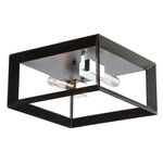 Vineyard Ceiling Flush Mount - Black / Chrome