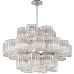 Circo 3 Tier Chandelier - Satin Silver Leaf / Clear