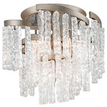 Mont Blanc Semi Flush Ceiling Light - Modern Silver / Clear