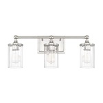 Camden Bathroom Vanity Light - Polished Nickel / Clear