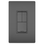 3-Module with Single Pole and 3-Way Switches - Black