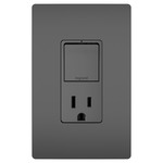 2-Module Switch and 15 Amp Outlet - Black