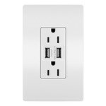 15 Amp Tamper-Resistant Outlet / Type A USB Port - White