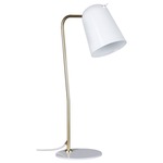 Dobi Table Lamp - Shiny White / Matte Brass