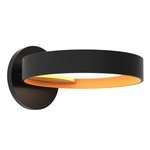 Light Guide Ring Wall Sconce - Satin Black / Apricot
