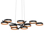 Light Guide Ring Pendant - Satin Black / Apricot