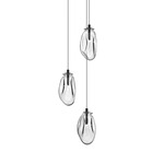 Liquid Multi Light Pendant - Satin Black / Clear