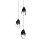 Liquid Multi Light Pendant - Satin Black / Smoke