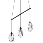 Liquid Linear Spread Pendant - Satin Black / Clear