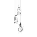 Liquid Multi Light Pendant - Satin Black / Clear