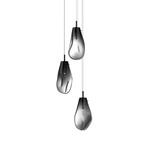 Liquid Multi Light Pendant - Satin Black / Smoke