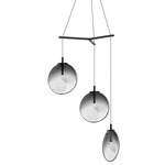 Cantina 3 Light Tri Spread Pendant - Satin Black / Smoke