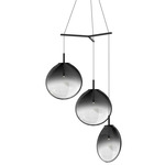 Cantina 3 Light Tri Spread Pendant - Satin Black / Smoke