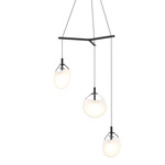 Cantina 3 Light Tri Spread Pendant - Satin Black / White