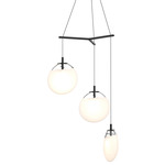 Cantina 3 Light Tri Spread Pendant - Satin Black / White