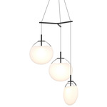 Cantina 3 Light Tri Spread Pendant - Satin Black / White