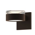 Reals FW/FH PL Outdoor Up/Down Wall Light - Textured Bronze / Clear
