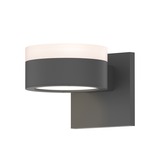 Reals FW/FH PL Outdoor Up/Down Wall Light - Textured Gray / White