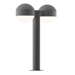 Reals Double DC DL Outdoor Bollard Light - Textured Gray / White