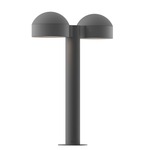 Reals Double DC PL Outdoor Bollard Light - Textured Gray / Clear
