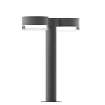 Reals Double PC FH/FW Outdoor Bollard Light - Textured Gray / Clear