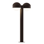 Reals Double DC DL Outdoor Bollard Light - Textured Bronze / White